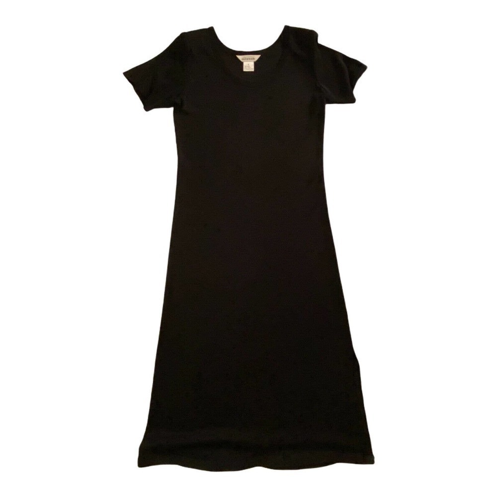 Exclusively Misook Short Sleeve Dress Midi Length Pullover Black Size Small - Picture 3 of 12